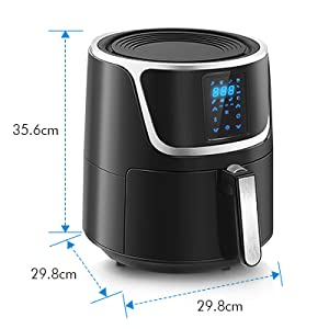 Vecatech VC-AF-55B-DIGITAL | Digital Air Fryer | 5.5 L | 1500 W | Touch Panel