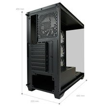 LC-Power LC-715B-ON | Midi-Tower Gaming-Gehäuse | 4x ARGB-Lüfter | Hartglas-Front & Seitenteil | USB-C | ATX/mATX/Mini-ITX | Schwarz