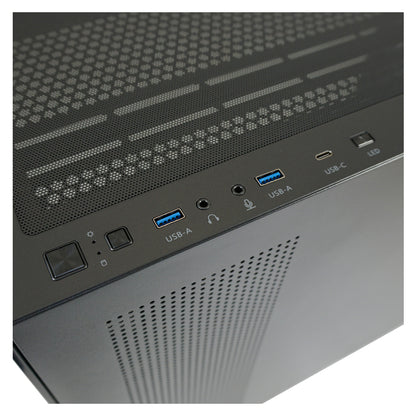 LC-Power LC-715B-ON | Midi-Tower Gaming-Gehäuse | 4x ARGB-Lüfter | Hartglas-Front & Seitenteil | USB-C | ATX/mATX/Mini-ITX | Schwarz