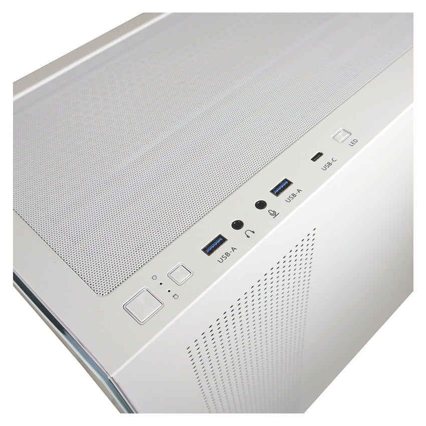 LC-Power LC-715W-ON | Midi-Tower Gaming Case | 4x ARGB Fans | Tempered Glass Front & Side Panel | USB-C | ATX/mATX/Mini-ITX | White