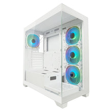 LC-Power LC-715W-ON | Midi-Tower Gaming-Gehäuse | 4x ARGB-Lüfter | Hartglas-Front & Seitenteil | USB-C | ATX/mATX/Mini-ITX | Weiß
