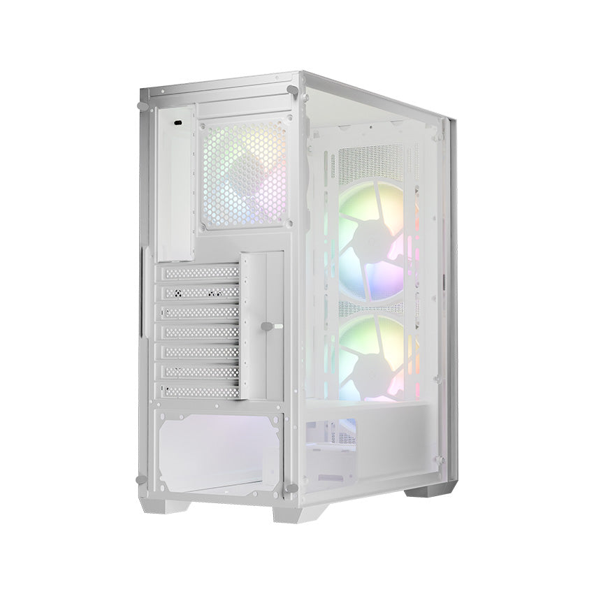 LC-Power LC-717W-ON | Midi-Tower Gaming-Gehäuse | 3x ARGB-Lüfter | Hartglas-Seitenteil | USB-C | ATX/mATX/Mini-ITX | Weiß