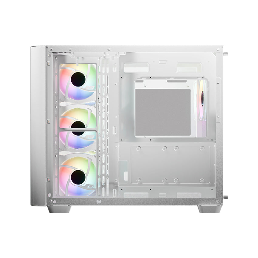 LC-Power LC-8001W-ON | Midi-Tower Gaming Case | Dual-Chamber | 4x ARGB Fans | USB-C | BTF-compatible | White