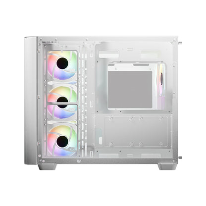 LC-Power LC-8001W-ON | Midi-Tower Gaming Case | Dual-Chamber | 4x ARGB Fans | USB-C | BTF-compatible | White
