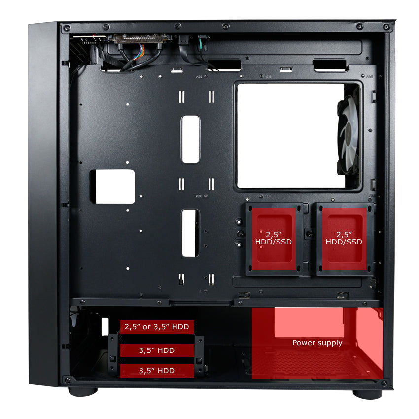 LC-Power LC-810B-ON | Midi-Tower Gaming-Gehäuse | 4x ARGB-Lüfter | E-ATX/ATX/mATX/Mini-ITX | USB-C 3.2 Gen. 2×2 | Mesh-Front | Schwarz