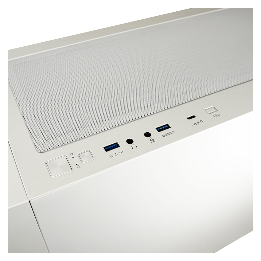 LC-Power LC-810W-ON | Midi-Tower Gaming Case | 4x ARGB Fans | E-ATX/ATX/mATX/Mini-ITX | USB-C 3.2 Gen. 2×2 | Mesh Front | White