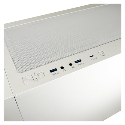 LC-Power LC-810W-ON | Midi-Tower Gaming Case | 4x ARGB Fans | E-ATX/ATX/mATX/Mini-ITX | USB-C 3.2 Gen. 2×2 | Mesh Front | White