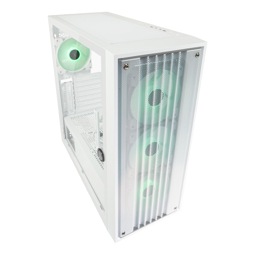 LC-Power LC-810W-ON | Midi-Tower Gaming Case | 4x ARGB Fans | E-ATX/ATX/mATX/Mini-ITX | USB-C 3.2 Gen. 2×2 | Mesh Front | White