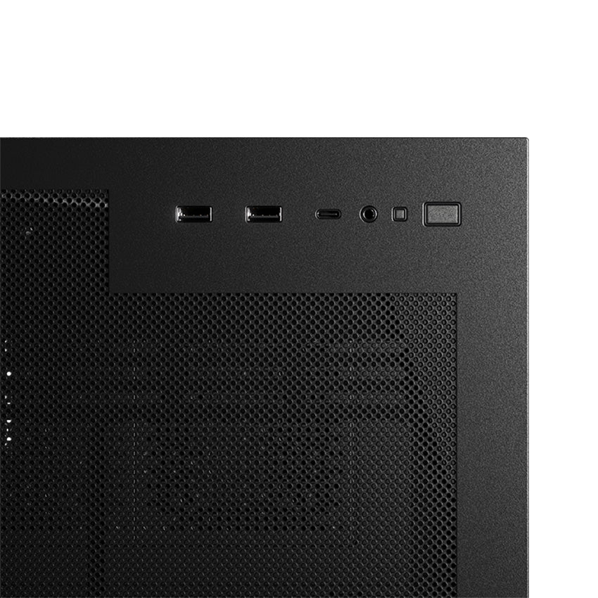 LC-Power LC-812B-ON | Midi-ATX-Tower Gaming-Gehäuse | BTF-kompatibel | 190 mm CPU-Höhe | 3 Lüfter | USB-C | Schwarz