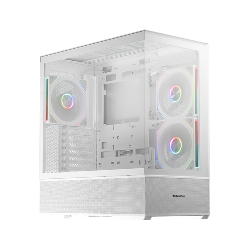 LC-Power LC-812W-ON | Midi-ATX Tower Gaming Case | BTF Compatible | 190mm CPU Cooler Height | 3 Fans | USB-C | White
