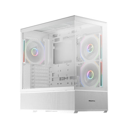LC-Power LC-812W-ON | Midi-ATX Tower Gaming Case | BTF Compatible | 190mm CPU Cooler Height | 3 Fans | USB-C | White
