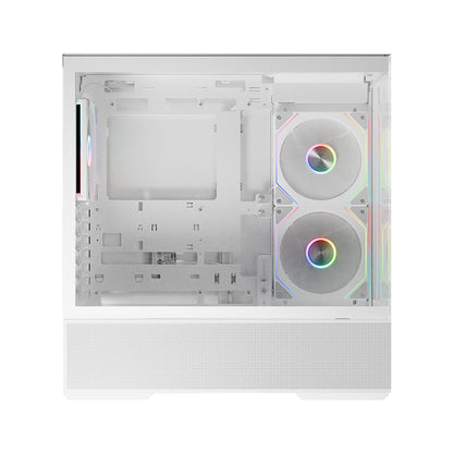 LC-Power LC-812W-ON | Midi-ATX Tower Gaming Case | BTF Compatible | 190mm CPU Cooler Height | 3 Fans | USB-C | White