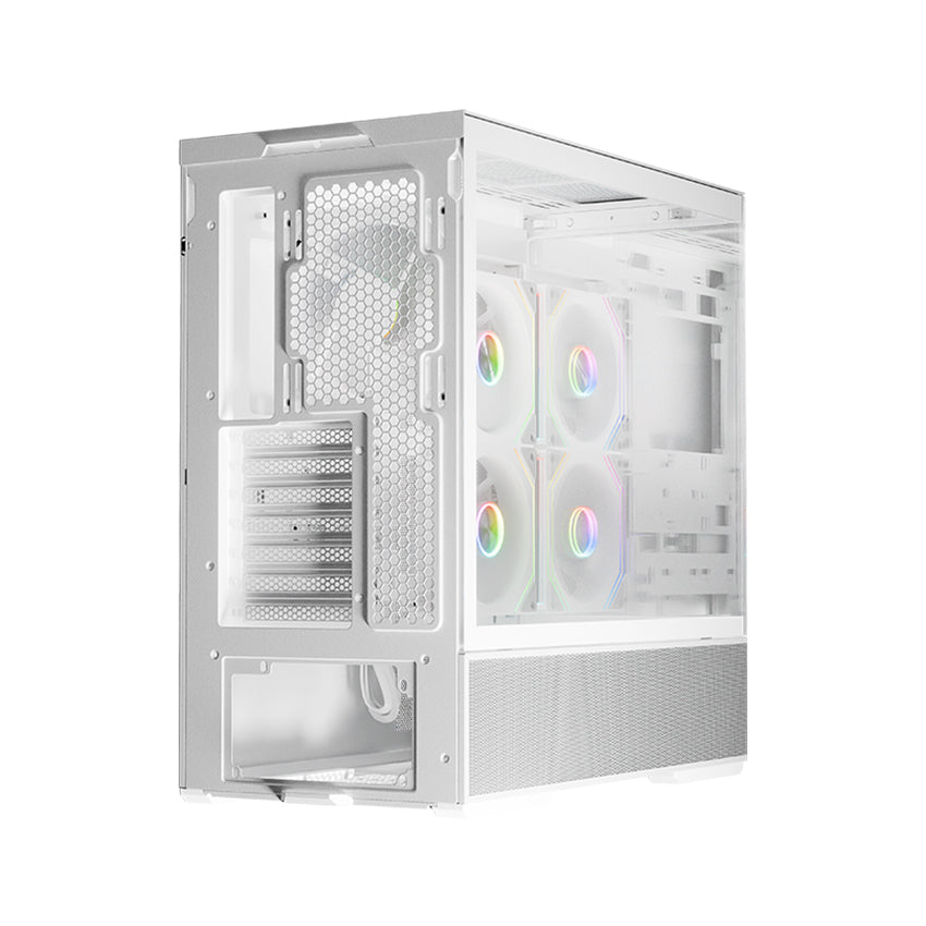 LC-Power LC-812W-ON | Midi-ATX Tower Gaming Case | BTF Compatible | 190mm CPU Cooler Height | 3 Fans | USB-C | White