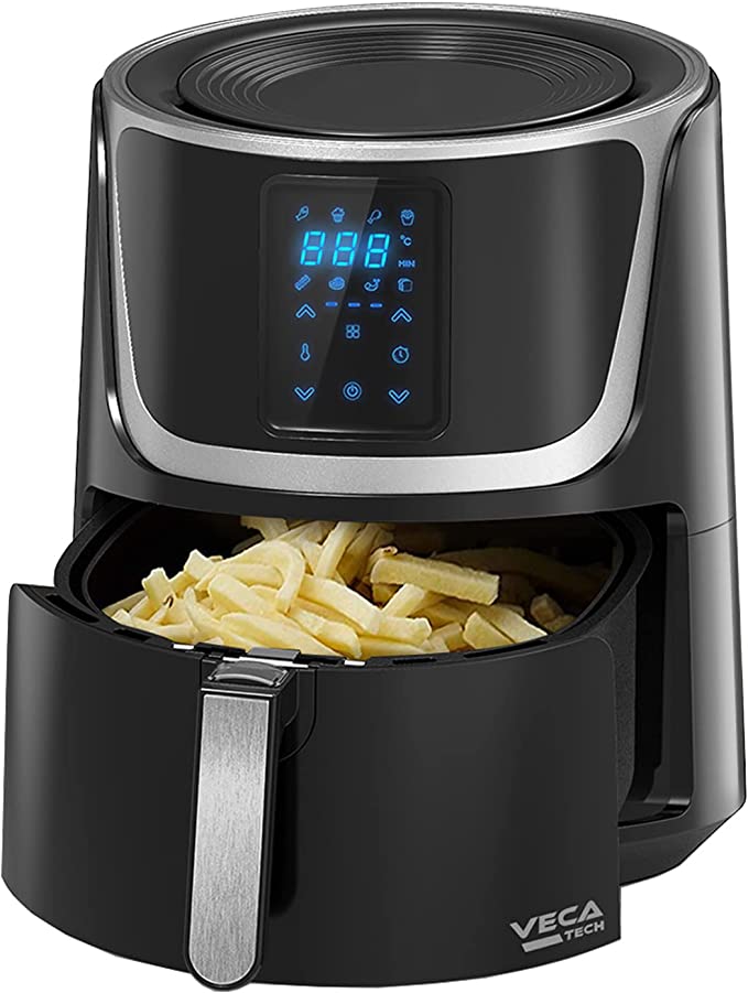 Vecatech VC-AF-55B-DIGITAL | Digital Air Fryer | 5.5 L | 1500 W | Touch Panel
