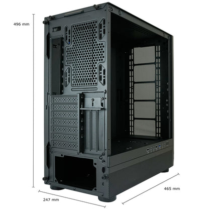 LC-Power LC-900B-ON | Midi-Tower Gaming Case | Without Fans | E-ATX/ATX/mATX/Mini-ITX | 12 Fan Slots | Mesh Front | Black