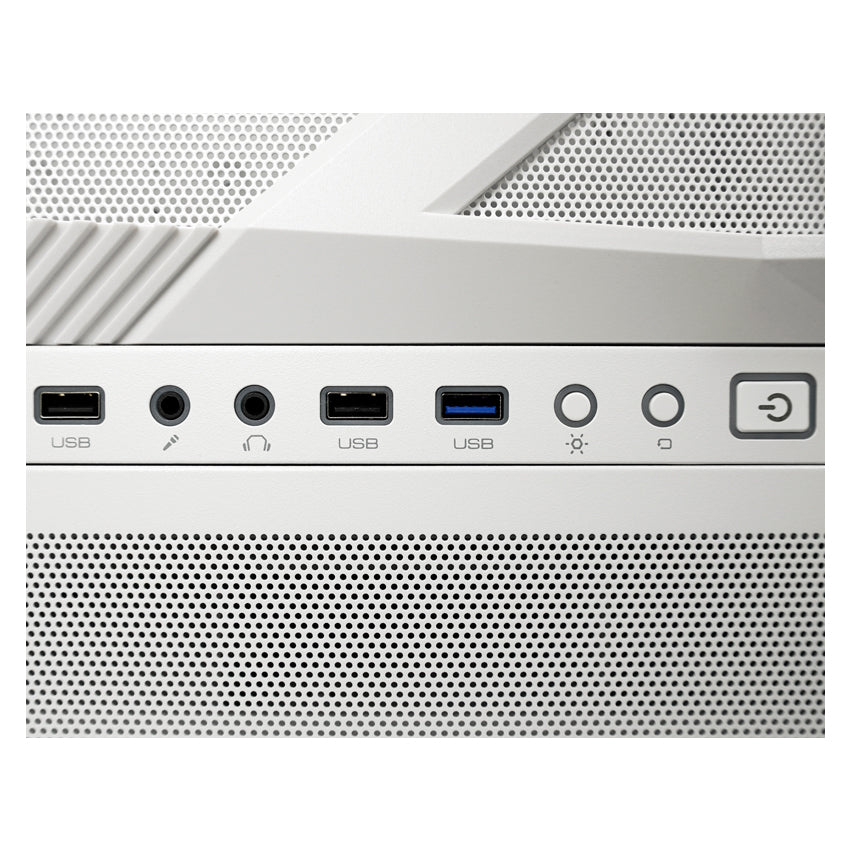 LC-Power LC-900W-ON | Midi-Tower Gaming-Gehäuse | Ohne Lüfter | E-ATX/ATX/mATX/Mini-ITX | 12 Lüfterplätze | Mesh-Front | Weiß