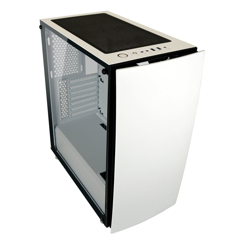 LC-Power LC-713W-ON | Midi-Tower Gaming Case | Tempered Glass Side Panel | USB-C | ATX/mATX/Mini-ITX | White