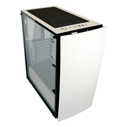 LC-Power LC-713W-ON | Midi-Tower Gaming Case | Tempered Glass Side Panel | USB-C | ATX/mATX/Mini-ITX | White