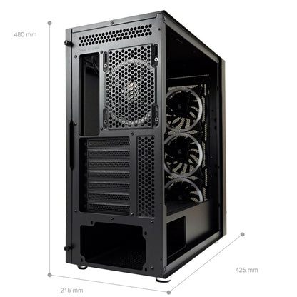 LC-Power LC-802B-ON | Midi-Tower Gaming Case | 4x ARGB Fans | E-ATX/ATX/mATX/Mini-ITX | Vertical PCIe Slots | Black