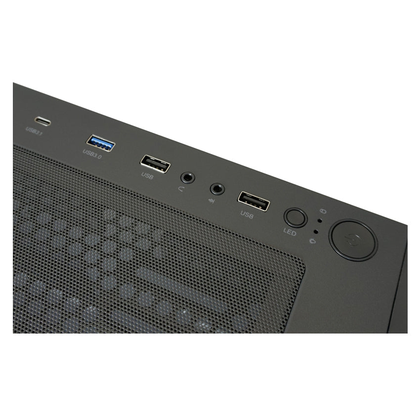 LC-Power LC-802B-ON | Midi-Tower Gaming Case | 4x ARGB Fans | E-ATX/ATX/mATX/Mini-ITX | Vertical PCIe Slots | Black