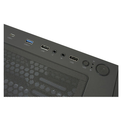 LC-Power LC-802B-ON | Midi-Tower Gaming Case | 4x ARGB Fans | E-ATX/ATX/mATX/Mini-ITX | Vertical PCIe Slots | Black