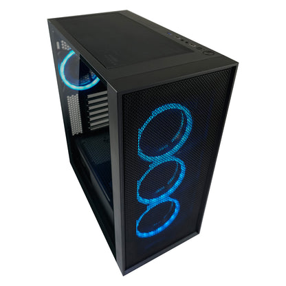 LC-Power LC-802B-ON | Midi-Tower Gaming Case | 4x ARGB Fans | E-ATX/ATX/mATX/Mini-ITX | Vertical PCIe Slots | Black
