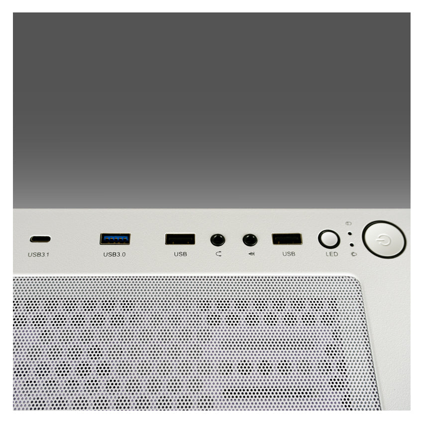 LC-Power LC-802W-ON | Midi-Tower Gaming-Gehäuse | 4x ARGB-Lüfter | E-ATX/ATX/mATX/Mini-ITX | Vertikale PCIe-Slots | Weiß