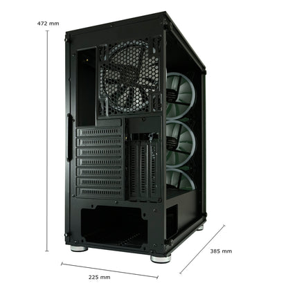 LC-Power LC-803B-ON | Midi-Tower Gaming PC Case | 4x 140mm ARGB Fans | ATX/mATX/Mini-ITX | Black
