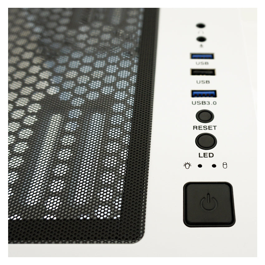 LC-Power LC-803W-ON | Midi-Tower Gaming-Gehäuse | 4x 140-mm-ARGB-Lüfter | ATX/mATX/Mini-ITX | Weiß