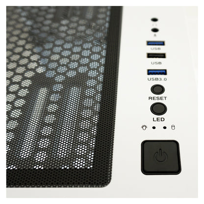 LC-Power LC-803W-ON | Midi-Tower Gaming-Gehäuse | 4x 140-mm-ARGB-Lüfter | ATX/mATX/Mini-ITX | Weiß