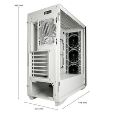 LC-Power LC-805BW-ON | Mid-Tower Gaming Case | 4x ARGB Fans | E-ATX/ATX/mATX/Mini-ITX | 11 Fan Slots | USB-C | White/Black