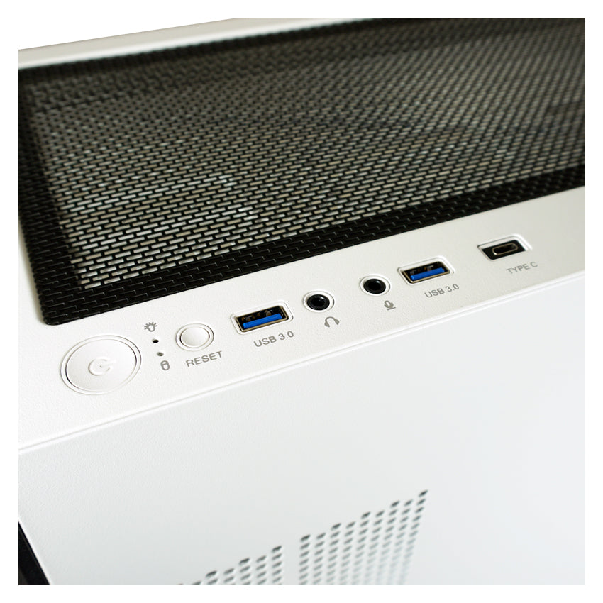 LC-Power LC-805BW-ON | Midi-Tower Gaming-Gehäuse | 4x ARGB-Lüfter | E-ATX/ATX/mATX/Mini-ITX | 11 Lüfterplätze | USB-C | Weiß/Schwarz