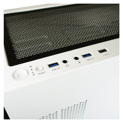 LC-Power LC-805BW-ON | Midi-Tower Gaming-Gehäuse | 4x ARGB-Lüfter | E-ATX/ATX/mATX/Mini-ITX | 11 Lüfterplätze | USB-C | Weiß/Schwarz