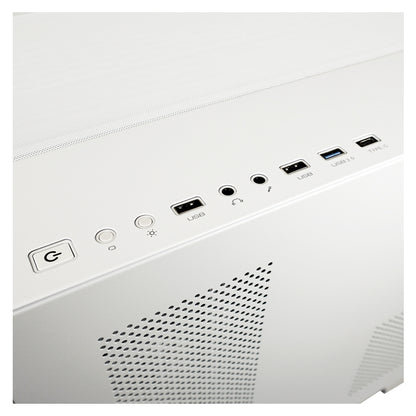 LC-Power LC-807W-ON | Midi-Tower Gaming-Gehäuse | 4x ARGB-Lüfter | E-ATX/ATX/mATX/Mini-ITX | Fernbedienung | Weiß