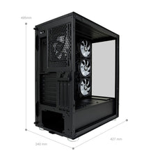 LC-Power LC-808B-ON | Midi-Tower Gaming-Gehäuse | 4x ARGB-Lüfter | E-ATX/ATX/mATX/Mini-ITX | 6 Laufwerksplätze | Schwarz