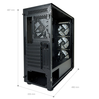 LC-Power LC-810B-ON | Midi-Tower Gaming-Gehäuse | 4x ARGB-Lüfter | E-ATX/ATX/mATX/Mini-ITX | USB-C 3.2 Gen. 2×2 | Mesh-Front | Schwarz
