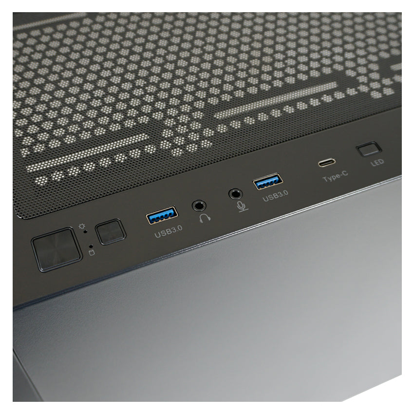 LC-Power LC-810B-ON | Midi-Tower Gaming-Gehäuse | 4x ARGB-Lüfter | E-ATX/ATX/mATX/Mini-ITX | USB-C 3.2 Gen. 2×2 | Mesh-Front | Schwarz