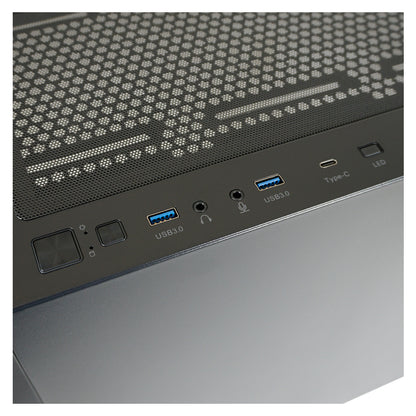 LC-Power LC-810B-ON | Midi-Tower Gaming-Gehäuse | 4x ARGB-Lüfter | E-ATX/ATX/mATX/Mini-ITX | USB-C 3.2 Gen. 2×2 | Mesh-Front | Schwarz