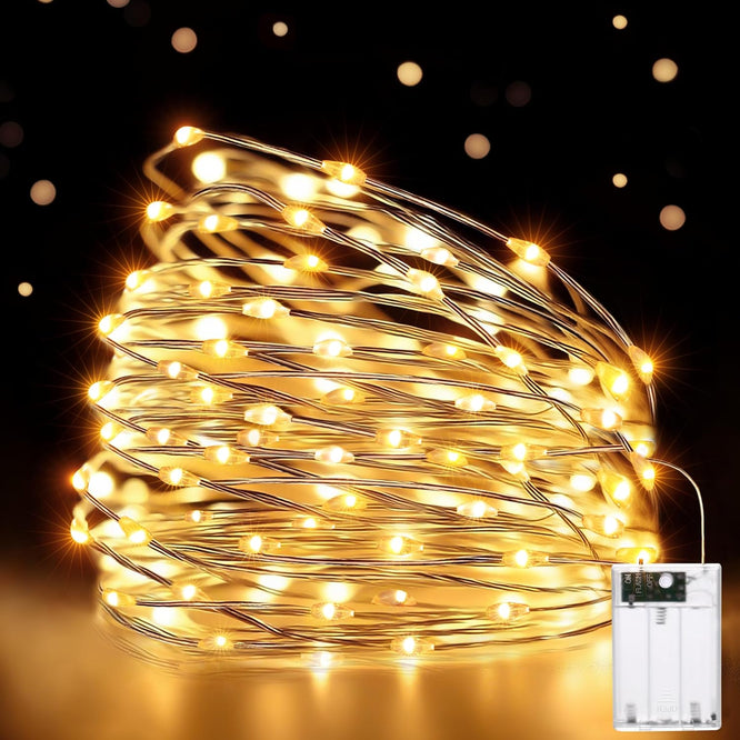 HeiPard HP-BSL-100-1P | LED String Lights | 10 m | 100 LEDs | Warm White | Battery Operated