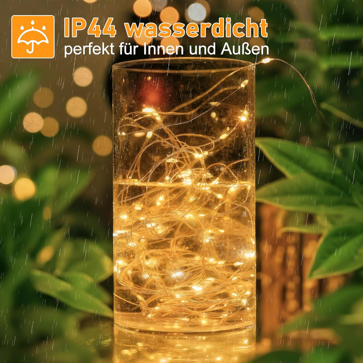 HeiPard HP-BSL-100-1P | LED Lichterkette | 10 m | 100 LEDs | Warmweiß | Batteriebetrieben