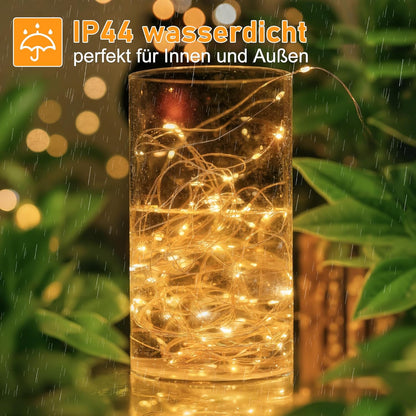 HeiPard HP-BSL-100-1P | LED Lichterkette | 10 m | 100 LEDs | Warmweiß | Batteriebetrieben