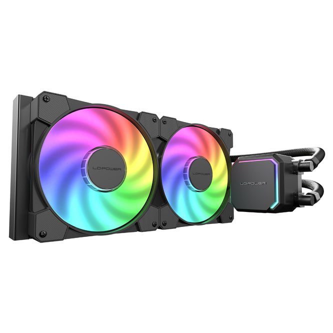 LC-Power LC-CC-280-B-ARGB JetFlow | 280mm AiO CPU-Wasserkühlung | 2x 140mm | FDB-Lager | Keramikpumpe | 280W TDP | ARGB