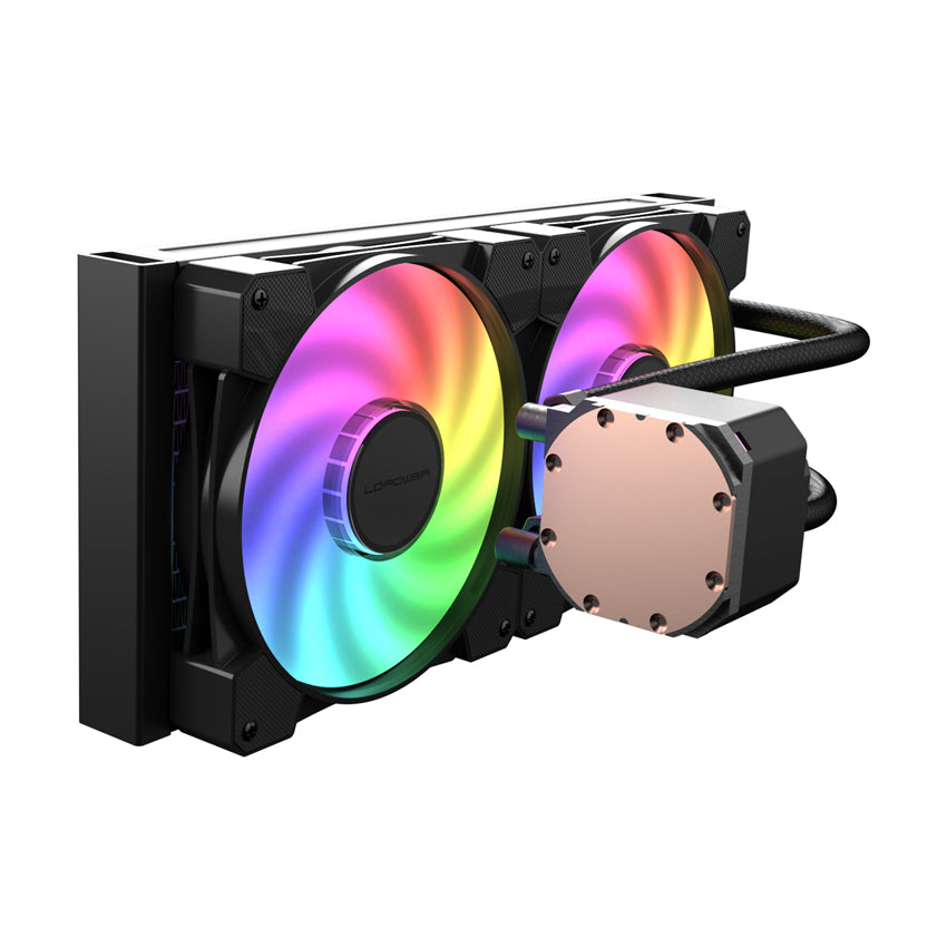 LC-Power LC-CC-280-B-ARGB JetFlow | 280mm AiO CPU Water Cooling | 2x 140mm | FDB Bearing | Ceramic Pump | 280W TDP | ARGB