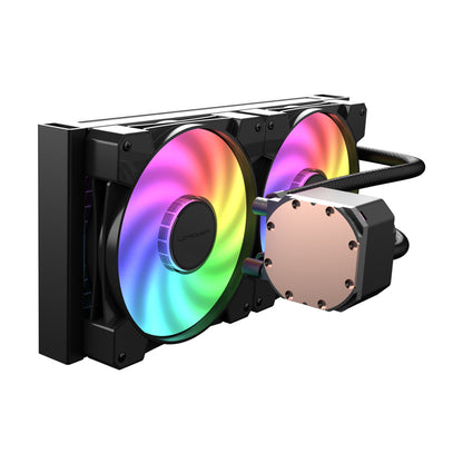 LC-Power LC-CC-280-B-ARGB JetFlow | 280mm AiO CPU Water Cooling | 2x 140mm | FDB Bearing | Ceramic Pump | 280W TDP | ARGB
