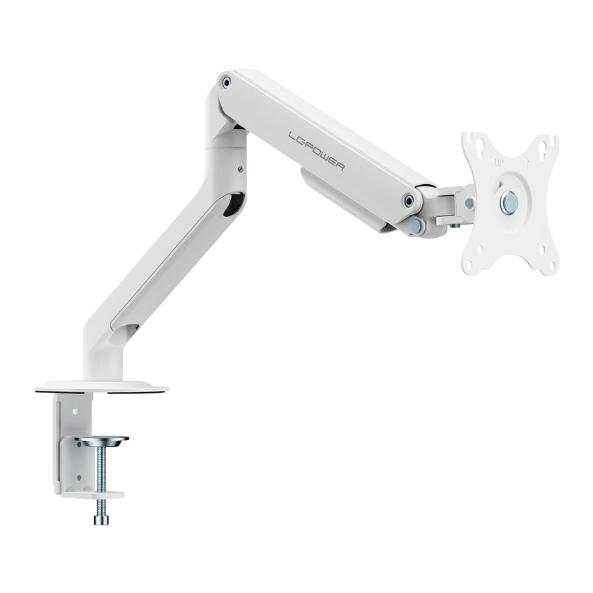 LC-Power LC-EQ-A32W FLEXX | Monitorarm | Für Monitore bis 32″ | 360°-Rotation | Pivot-Funktion | Weiß