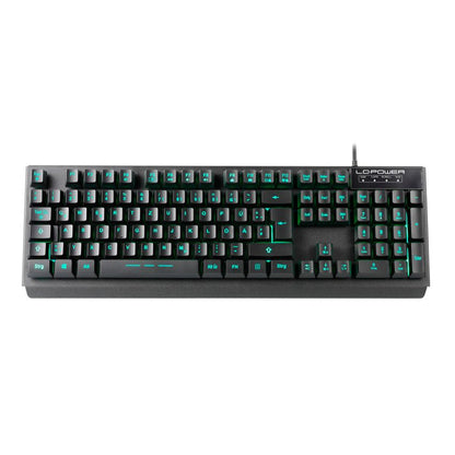 LC-Power LC-KEY-4B-LED | Beleuchtete USB-Tastatur | 7 Farbvarianten | Anti-Ghosting | N-Key-Rollover | QWERTZ