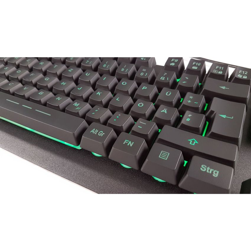 LC-Power LC-KEY-4B-LED | Beleuchtete USB-Tastatur | 7 Farbvarianten | Anti-Ghosting | N-Key-Rollover | QWERTZ