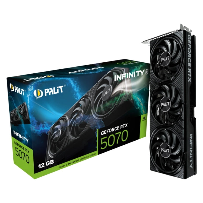 Palit GeForce RTX™ 5070 Infinity 3 | 12GB GDDR7 | NVIDIA Blackwell | DLSS 4 Multi-Frame Generation | PCIe 5.0 | 4K/8K Gaming | SFF-Format
