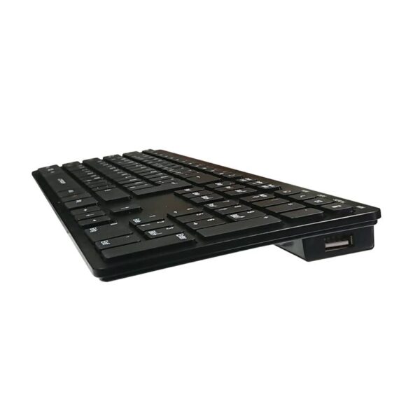 Aluminium-Tastatur QWERTZ-Layout seitliche USB-Hubs